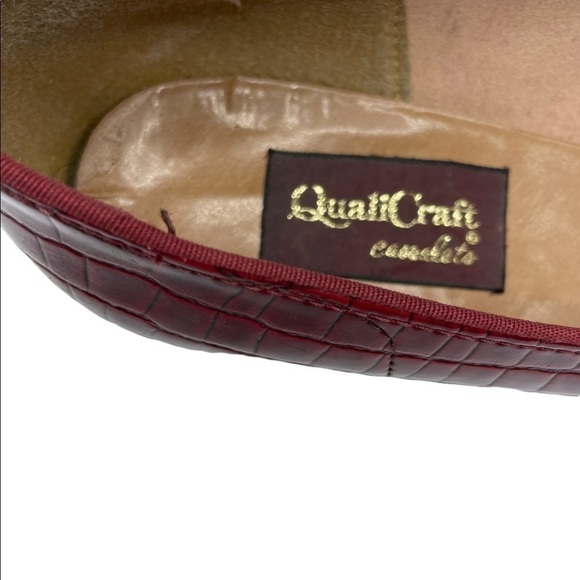 Vintage QualiCraft Casualets Red Crocodile Embossed Block Heels Pumps Size 9 - Picture 15 of 16
